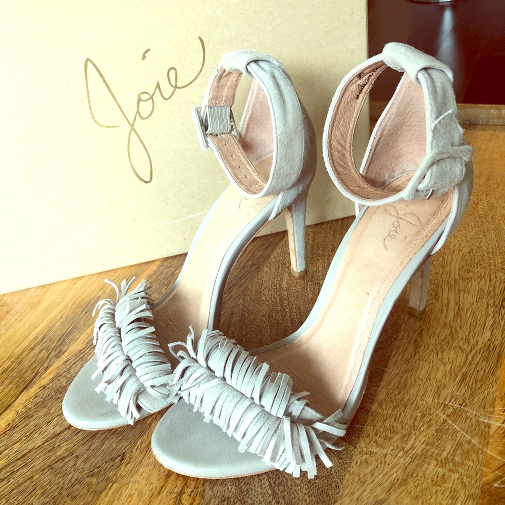 Joie Gray Fringe Heels